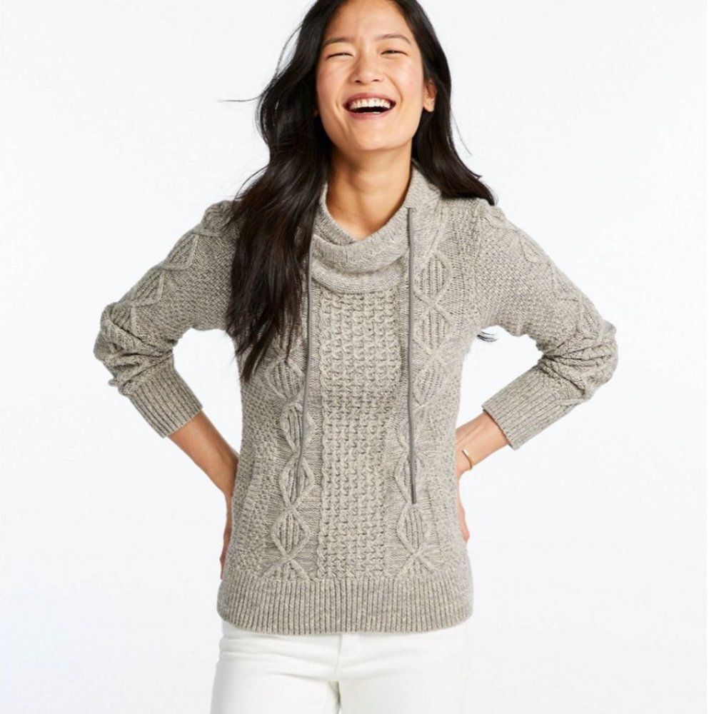 Women's Signature Cotton Funnelneck Sweater large - Picture 10 of 11